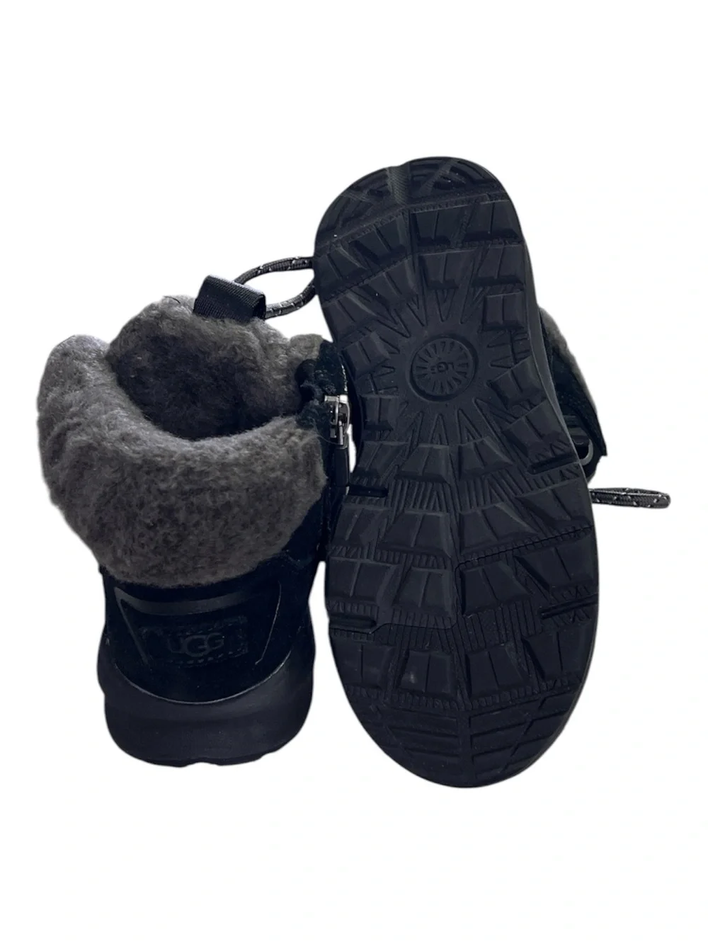 UGG Kids TerreTrail Cozy Lace Black Suede Waterproof Winter Boots Size 3 Kids EU